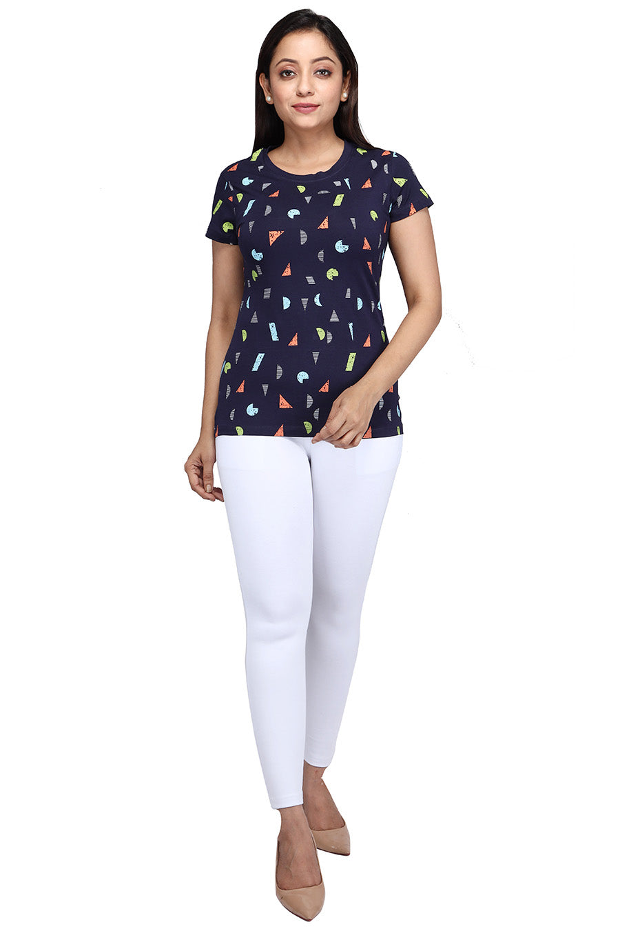Comfort Lady All Over Printed Half Sleeve Cotton Round Neck T-Shirt - Comfort Lady Private Limited