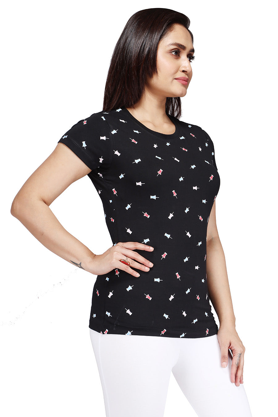 Comfort Lady All Over Printed Half Sleeve Cotton Round Neck T-Shirt - Comfort Lady Private Limited