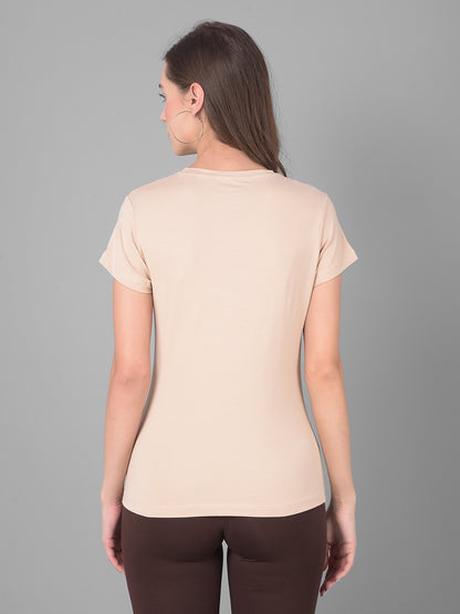 Comfort Lady Regular Fit Plain Half Sleeve T Shirt Pack of 2
