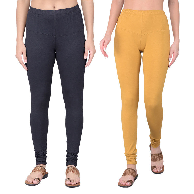 Comfort Lady Regular Fit Ankle Length Leggings Pack of  2