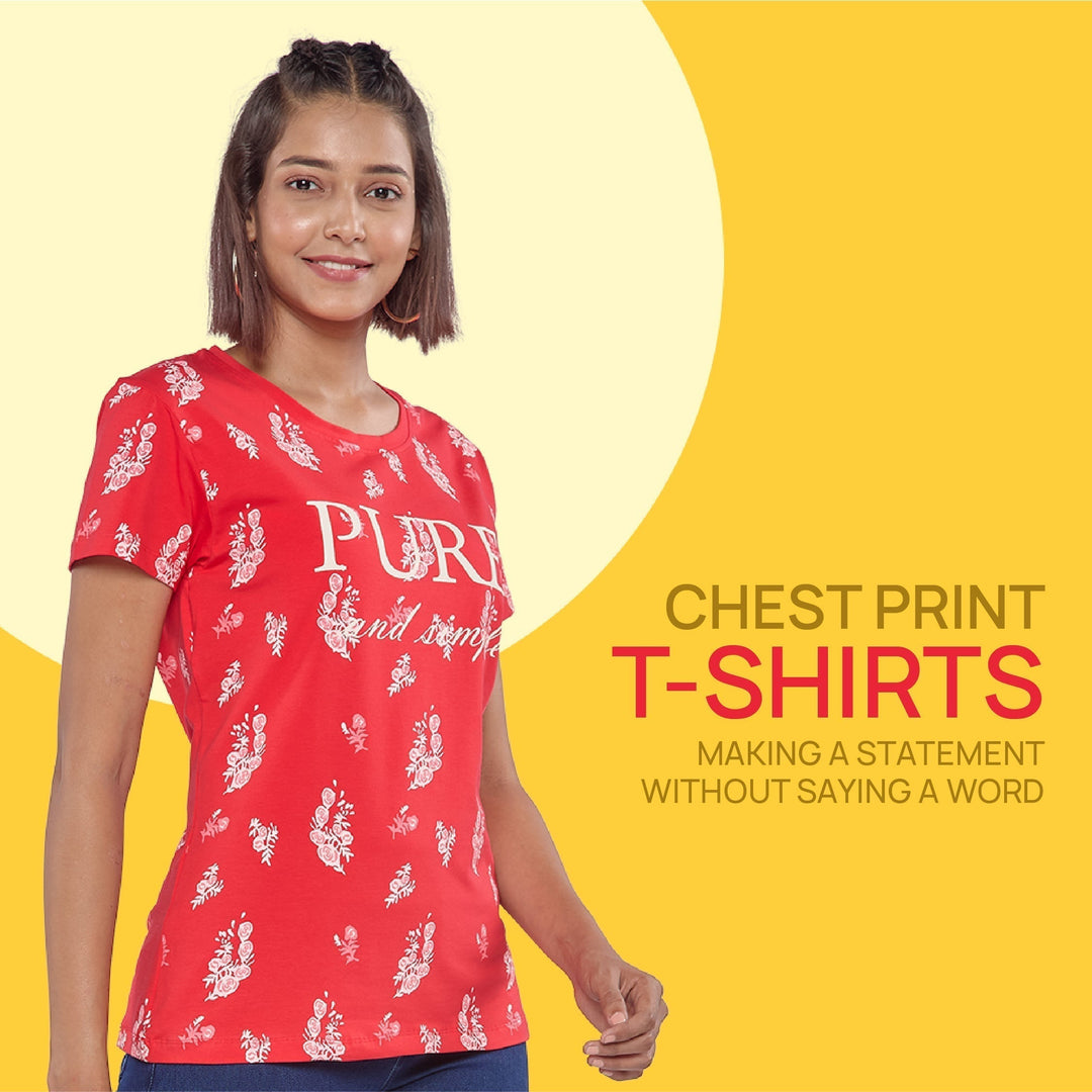 Comfort lady Chest Printed T-shirt