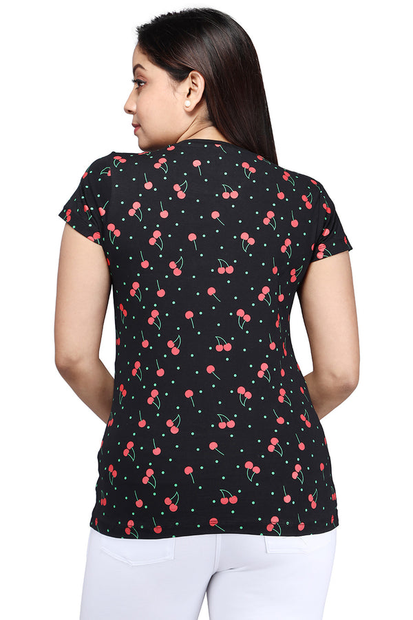 Comfort Lady All Over Printed Half Sleeve Cotton Round Neck T-Shirt - Comfort Lady Private Limited