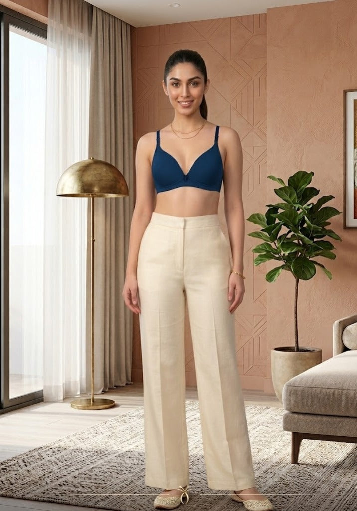 Comfort Lady CL-922 Women Padded Wirefree Bra High Coverage Daily Wear - NAVY BLUE