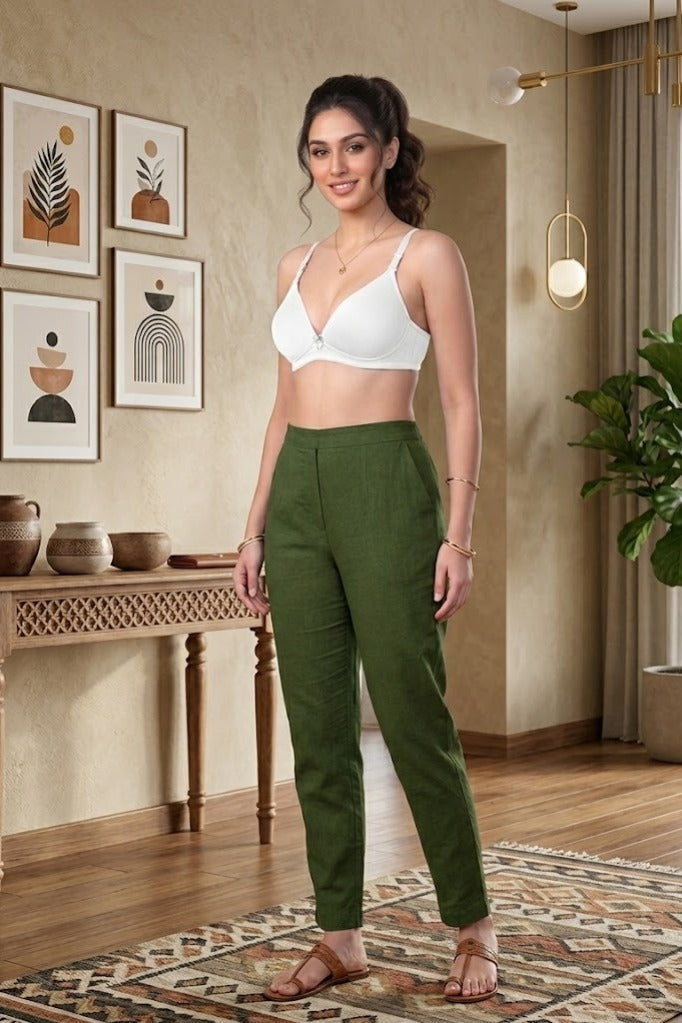 Comfort Lady Women’s Padded Wireless Cotton Bra| High Coverage All-Day Comfort - WHITE