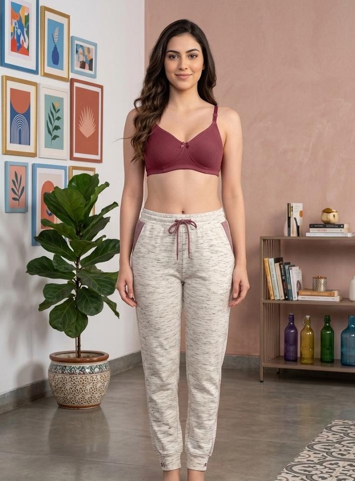 Comfort Lady Cotton Wire Free Women's Non-Padded Full Coverage Bra|Label Free All Day Comfort Bra  - WINE