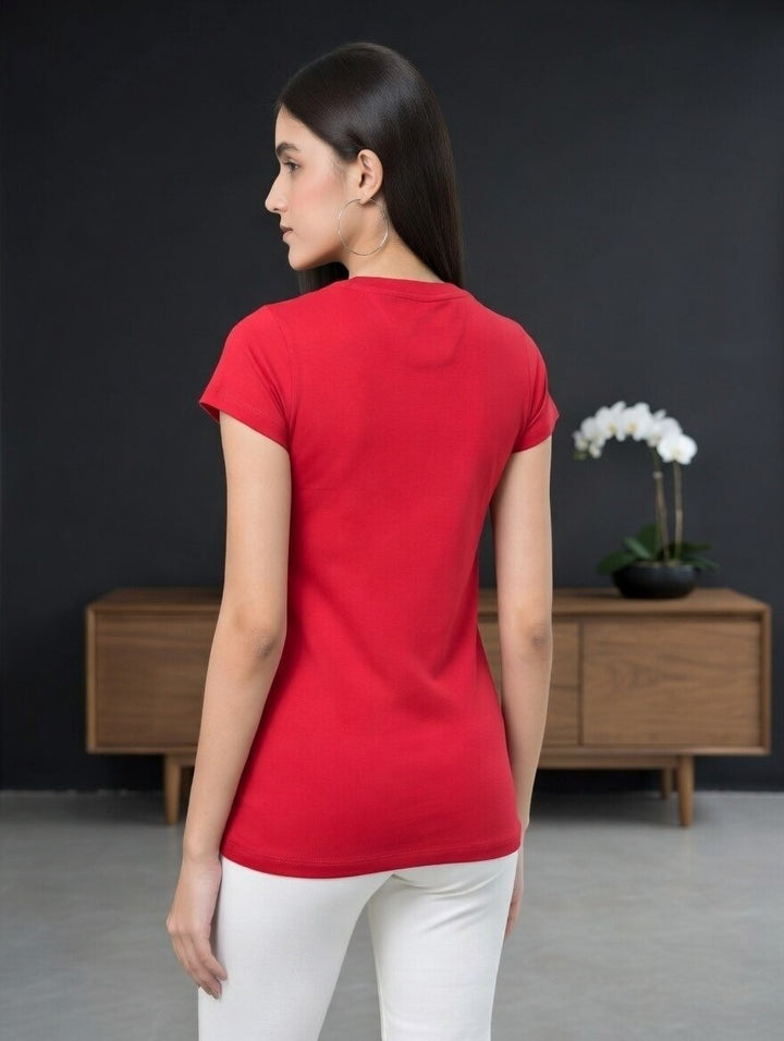 Comfort Lady Regular Fit Plain Half Sleeve T Shirt