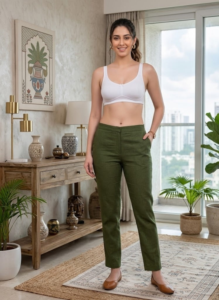 Comfort Lady Cotton Wire Free Women's Non-Padded Full Coverage Bra|Label Free All Day Comfort Bra  - WHITE