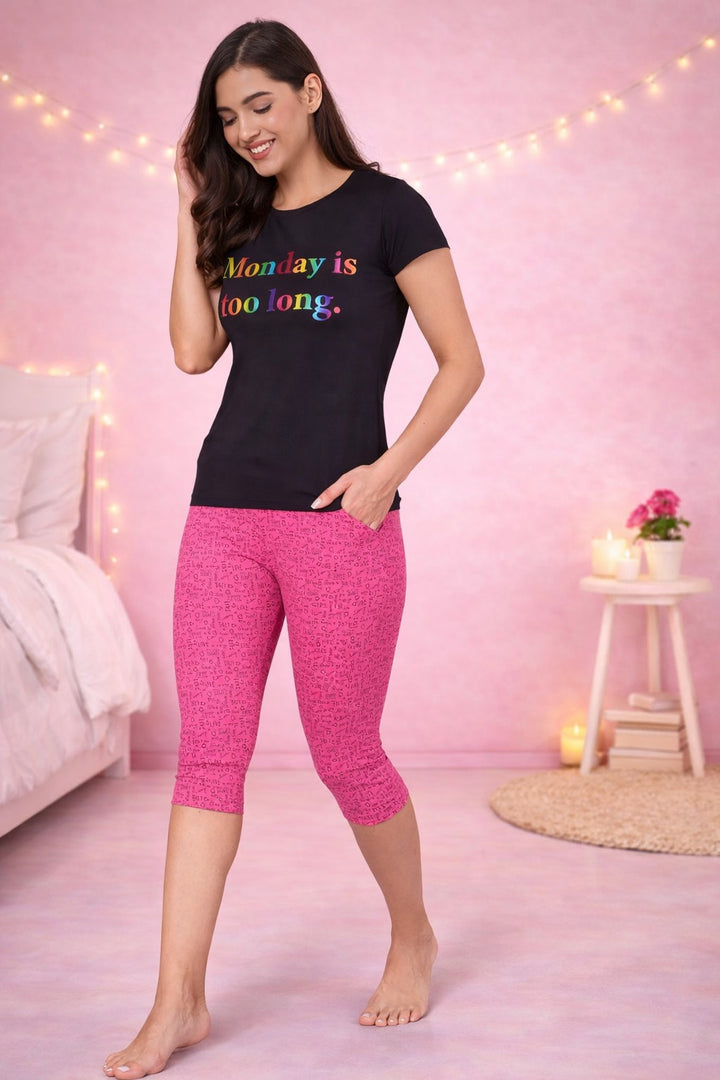 Comfort Lady Printed Relax Capri