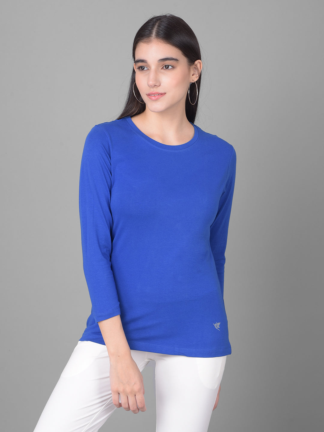 Comfort Lady Regular Fit Round Neck Plain Full Sleeve T-Shirt pack