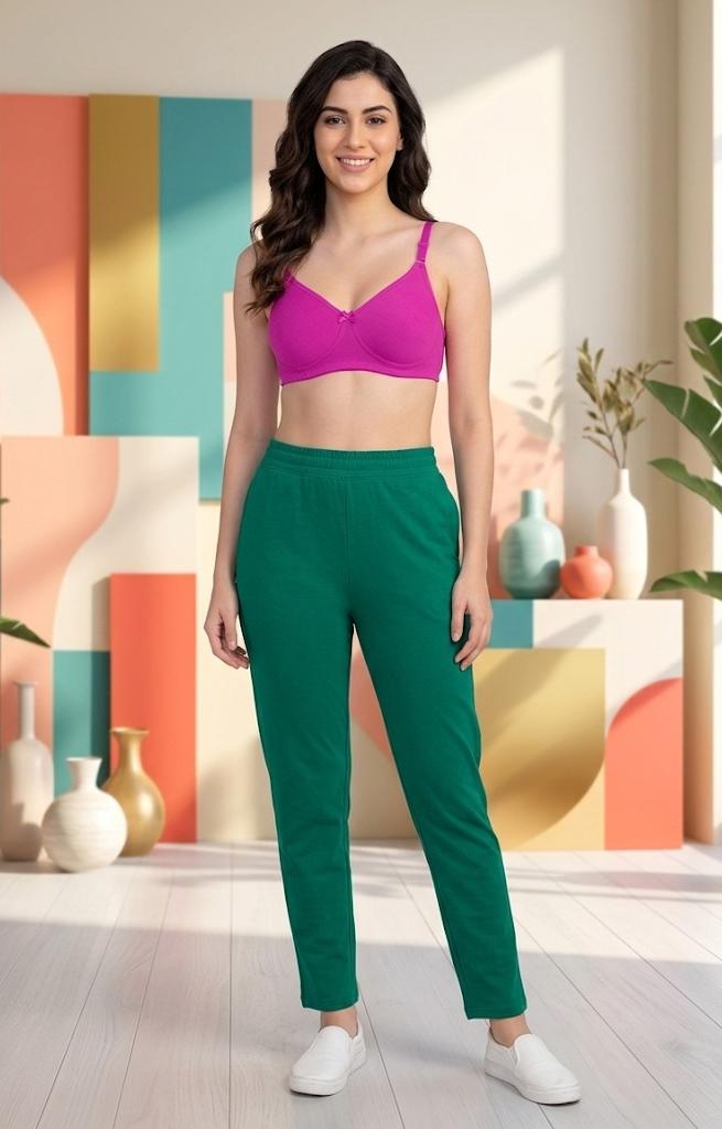 Comfort Lady Cotton Wire Free Women's Non-Padded Secret Support Bra - FUSCHIA