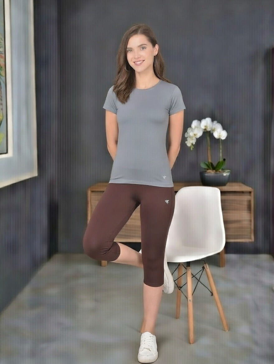 Comfort Lady Regular Fit Plain Half Sleeve T Shirt