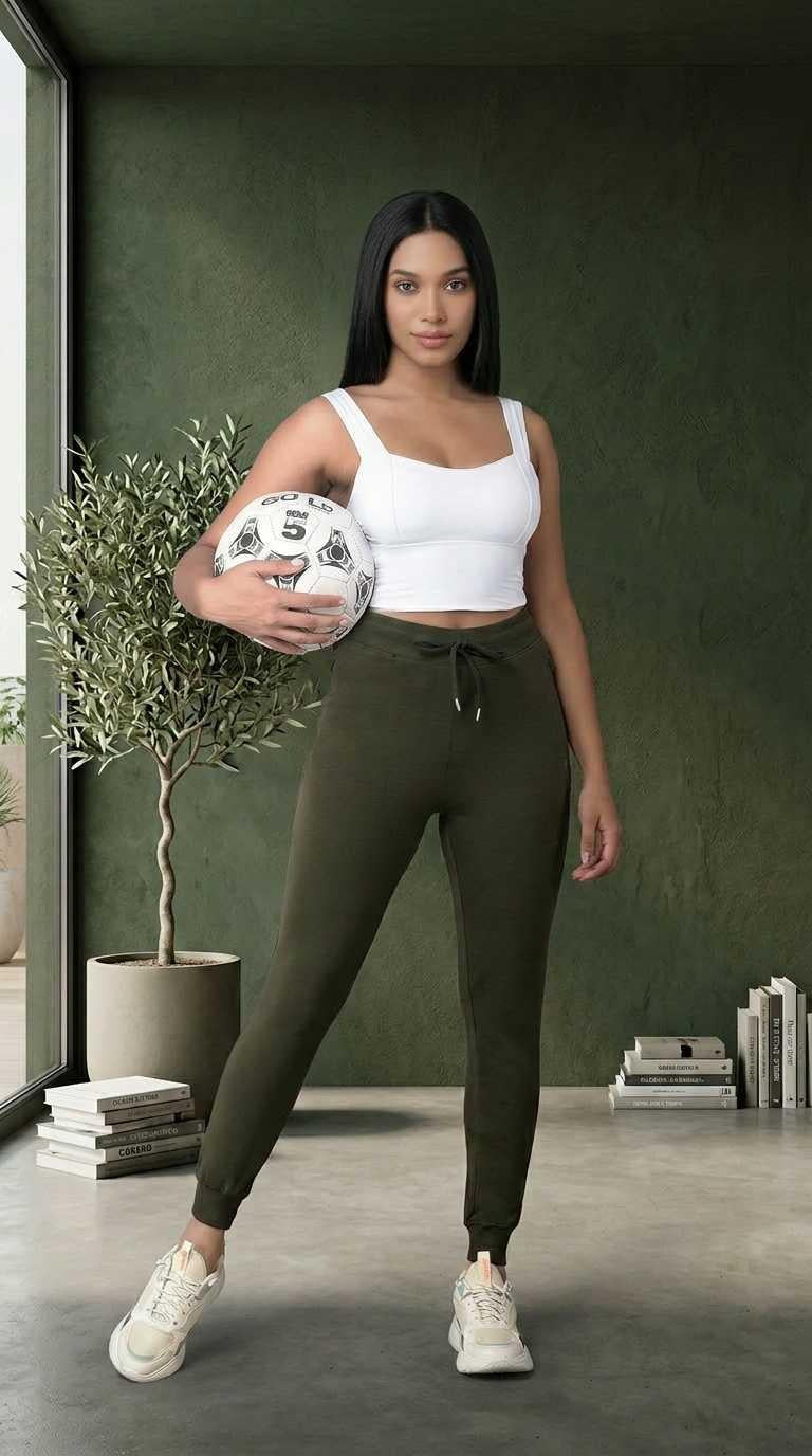 Dark Olive Joggers for Women | Soft Cotton, Comfortable Fit | Comfort Lady