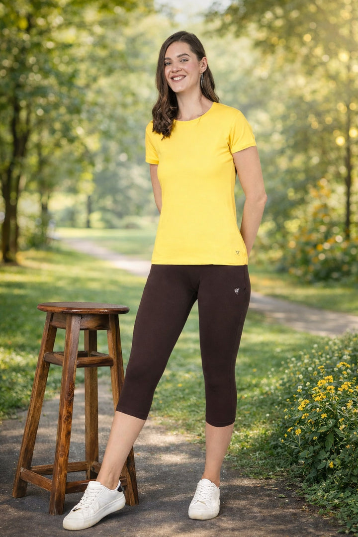 Comfort Lady Regular Fit Plain Half Sleeve T Shirt