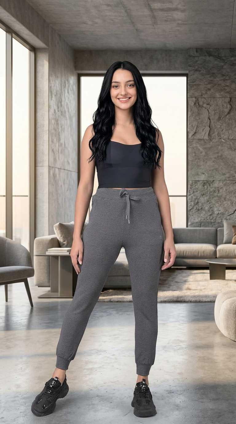 Charcoal Joggers for Women | Soft Cotton, Comfortable Fit | Comfort Lady