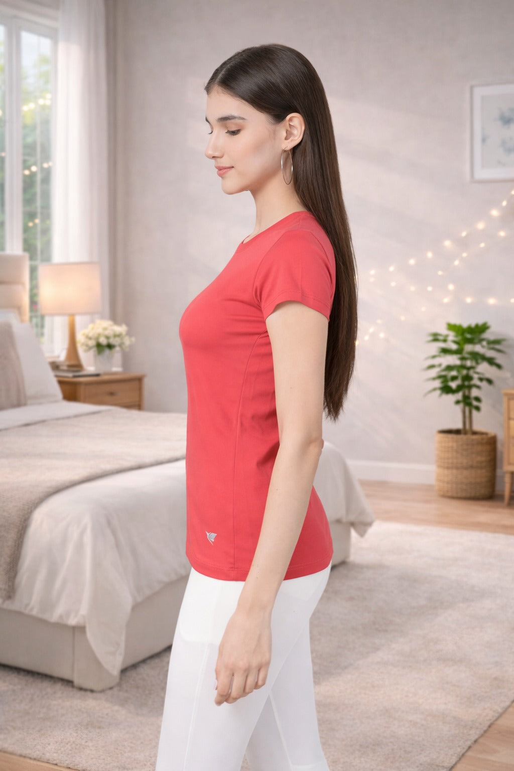 Comfort Lady Regular Fit Plain Half Sleeve T Shirt