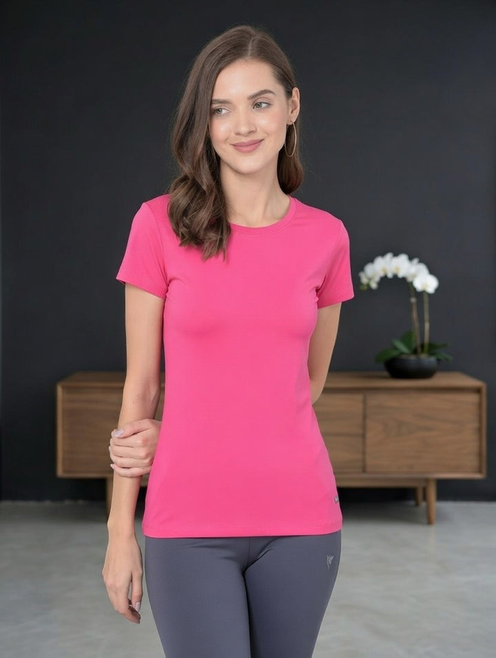 Comfort Lady Regular Fit Plain Half Sleeve T Shirt