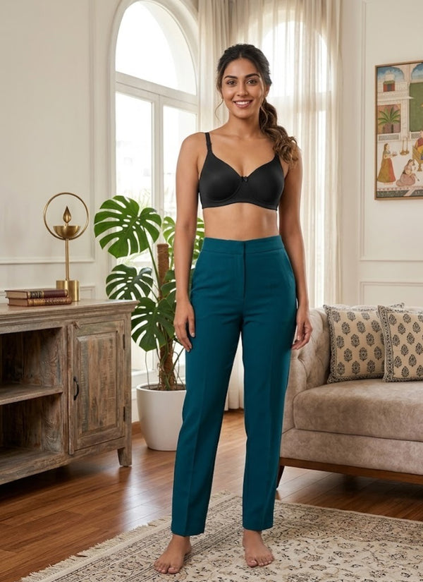 Comfort Lady CL-922 Women Padded Wirefree Bra High Coverage Daily Wear - BLACK