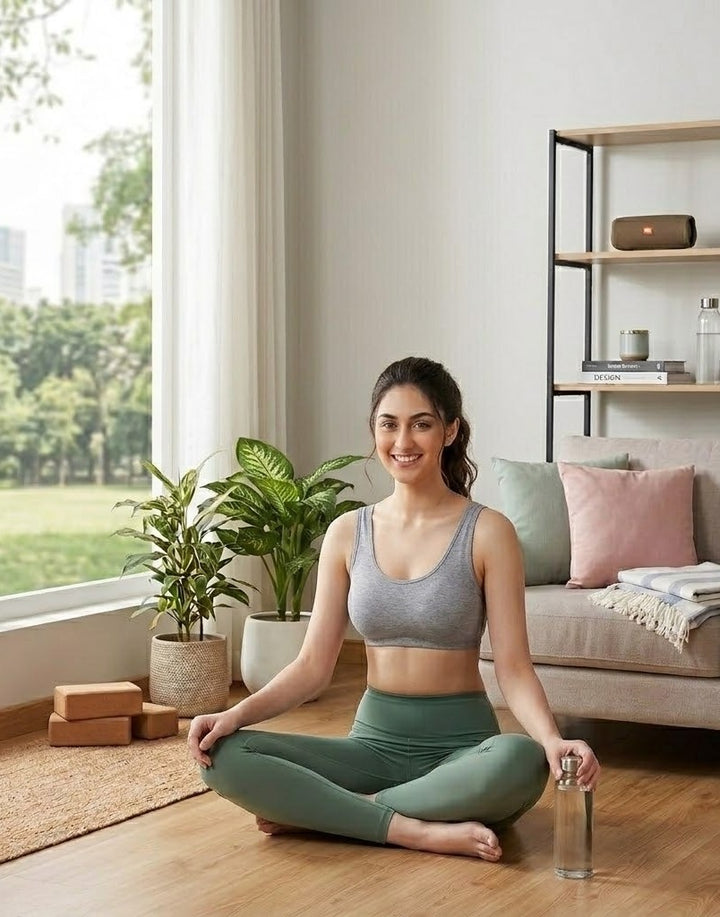 Comfort Lady Women’s Cotton Beginners Bra | Wire-Free, Label-Free, Daily Wear  - GREY MELANGE