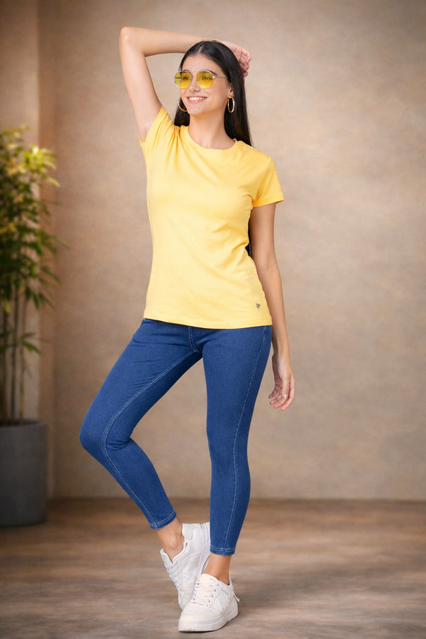 Comfort Lady Regular Fit Plain Half Sleeve T Shirt