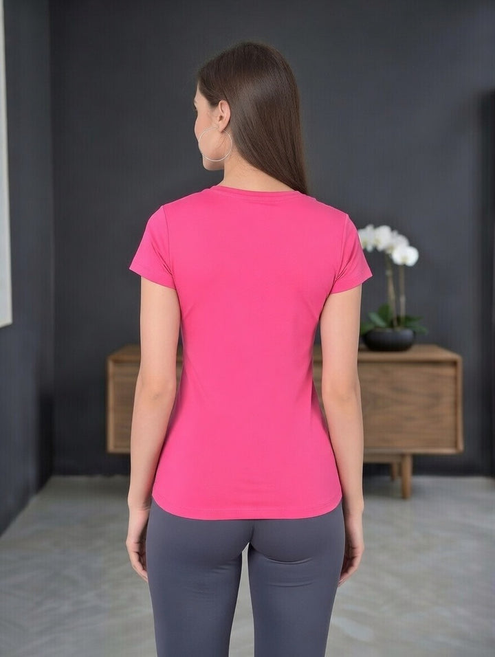 Comfort Lady Regular Fit Plain Half Sleeve T Shirt