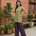 Comfort Lady Regular Fit Palazzos fabric texture