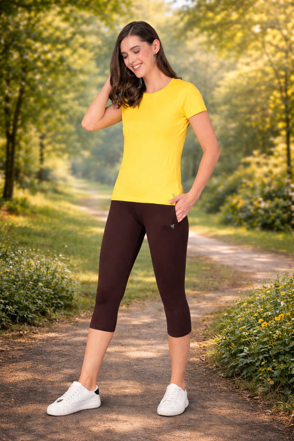 Comfort Lady Regular Fit Plain Half Sleeve T Shirt