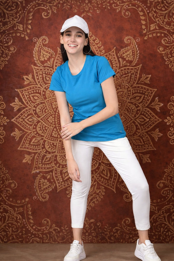 Comfort Lady Regular Fit Plain Half Sleeve T Shirt