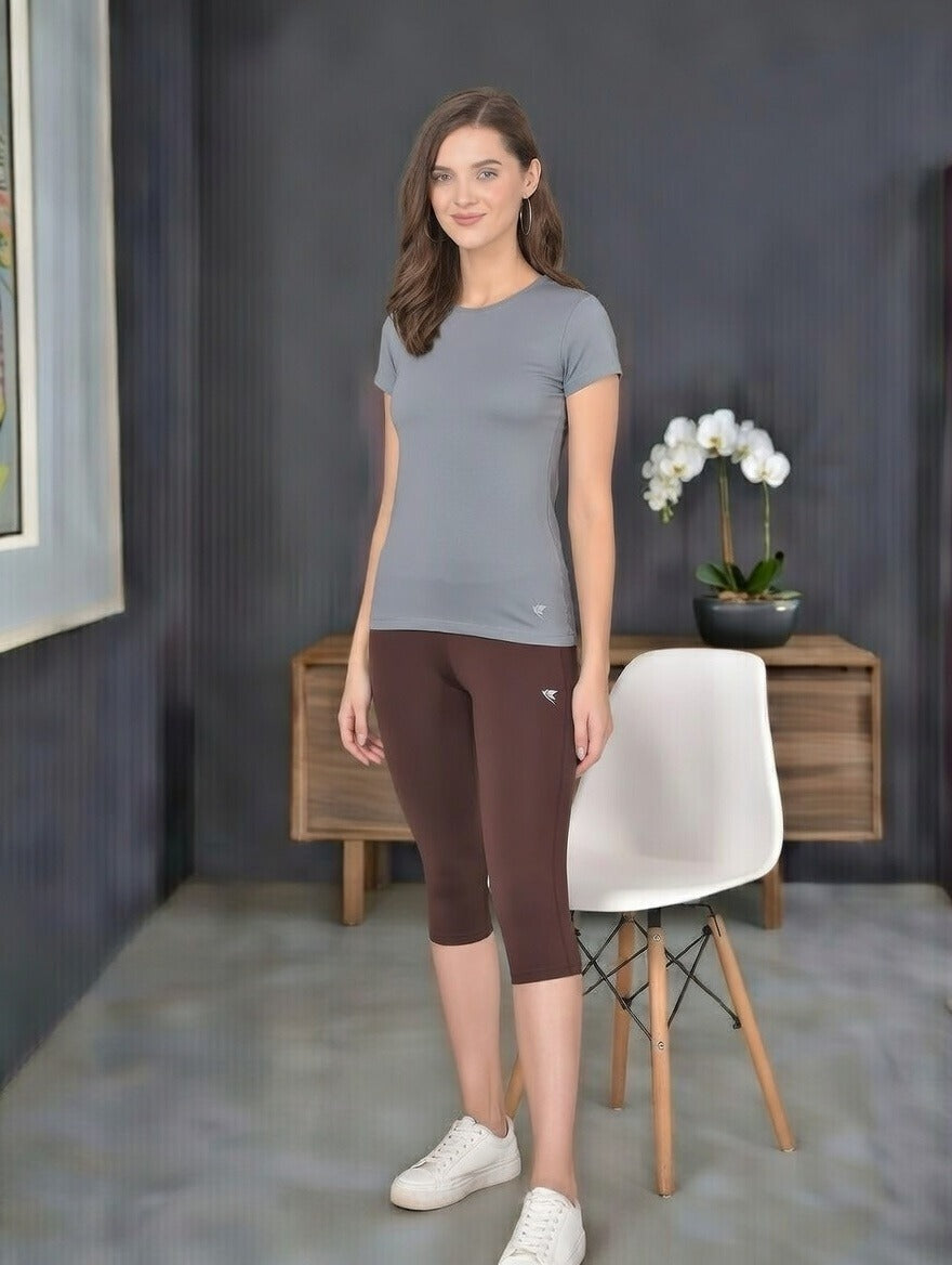 Comfort Lady Regular Fit Plain Half Sleeve T Shirt