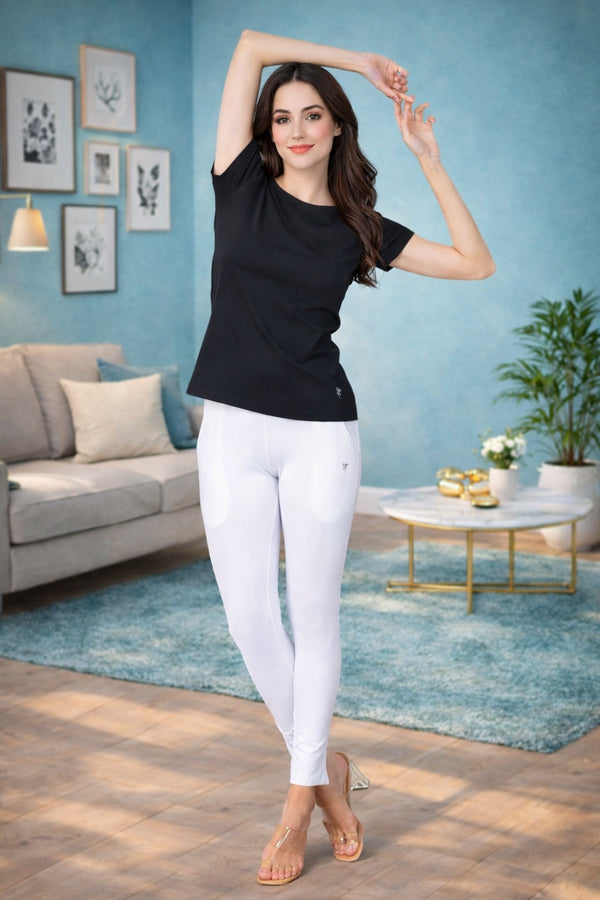 Comfort Lady Regular Fit Plain Half Sleeve T Shirt