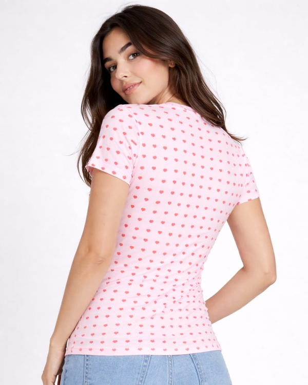 Comfort Lady All Over Printed Half Sleeve Cotton Round Neck T-Shirt