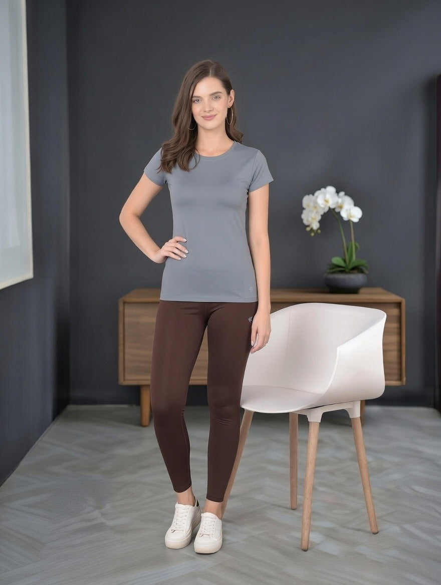 Comfort Lady Regular Fit Plain Half Sleeve T Shirt