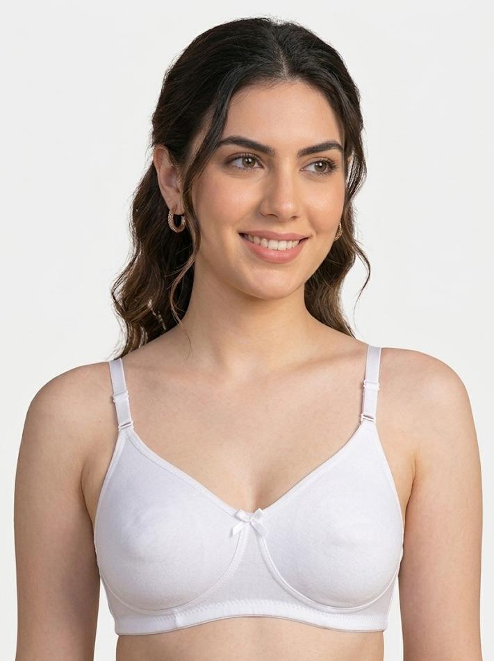 Comfort Lady Cotton Wire Free Women's Non-Padded Secret Support Bra - WHITE
