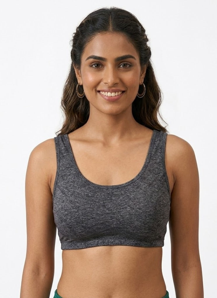 Comfort Lady Women’s Cotton Beginners Bra | Wire-Free, Label-Free, Daily Wear  - BLACK