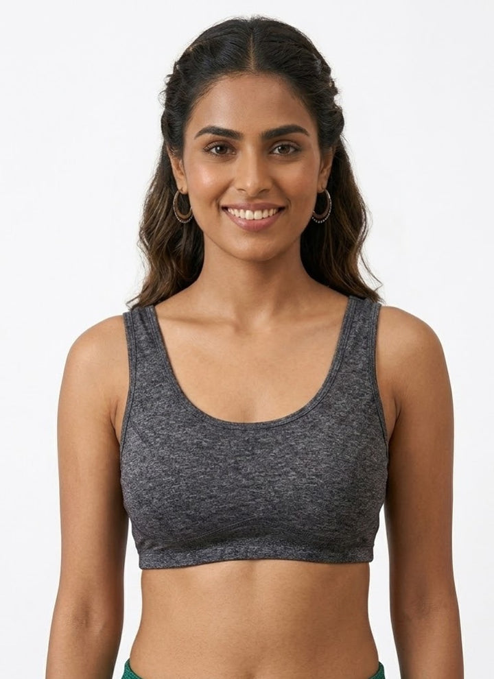 Comfort Lady Women’s Cotton Beginners Bra | Wire-Free, Label-Free, Daily Wear  - BLACK