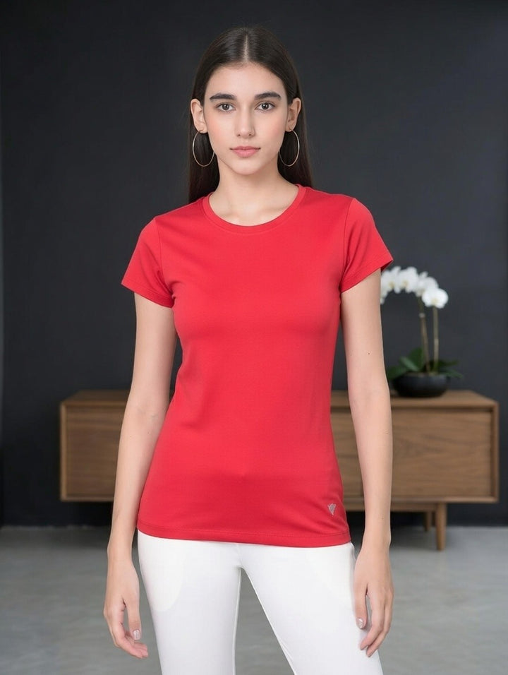 Comfort Lady Regular Fit Plain Half Sleeve T Shirt