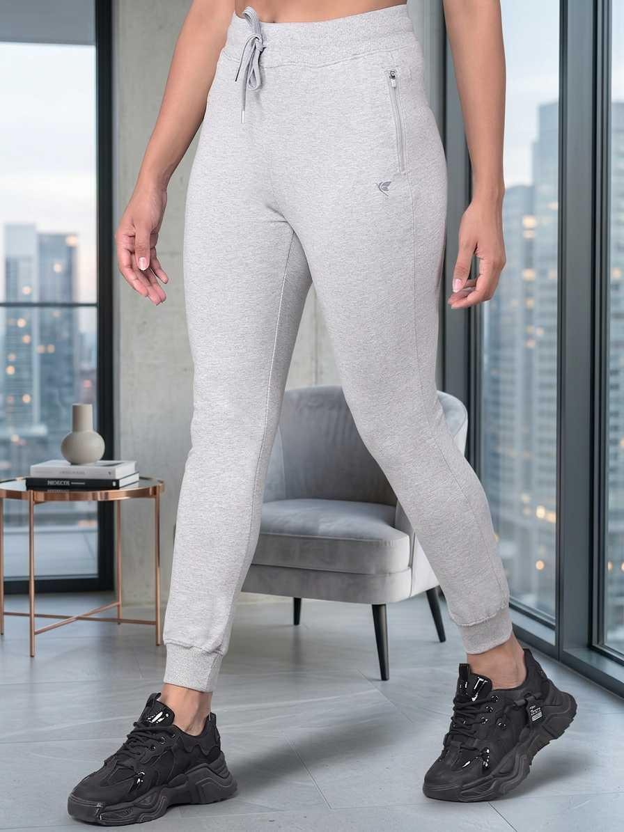 Grey Joggers for Women | Soft Cotton, Comfortable Fit | Comfort Lady