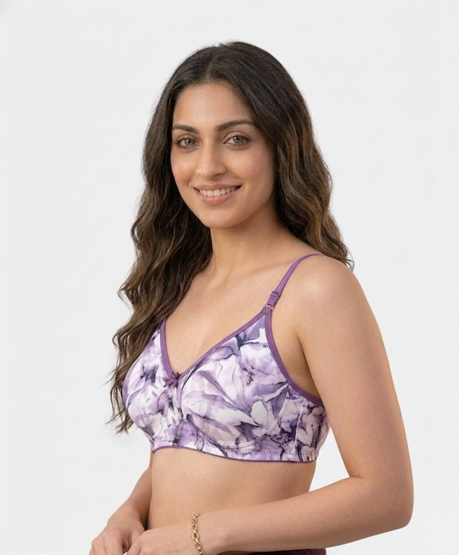 Comfort Lady Cotton Wire Free Women's Non-Padded Secret Support Bra - ASSORTED