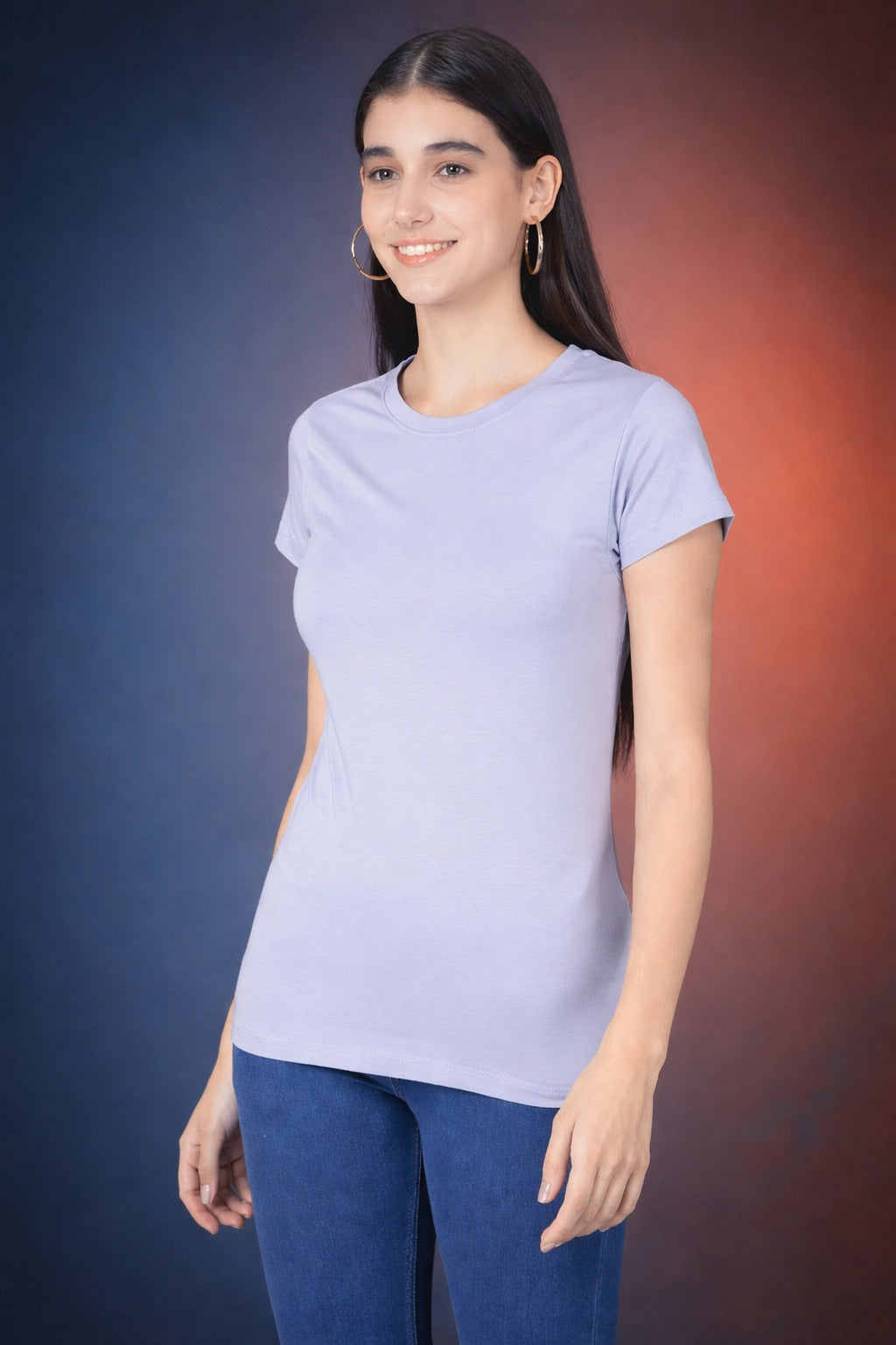 Comfort Lady Regular Fit Plain Half Sleeve T Shirt