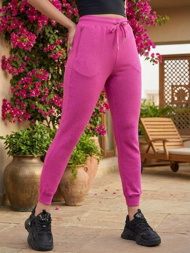 Pink Joggers for Women | Soft Cotton, Comfortable Fit | Comfort Lady