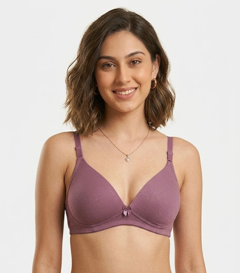 Comfort Lady CL-922 Women Padded Wirefree Bra High Coverage Daily Wear - WINE