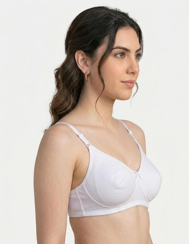 Comfort Lady Cotton Wire Free Women's Non-Padded Secret Support Bra - WHITE