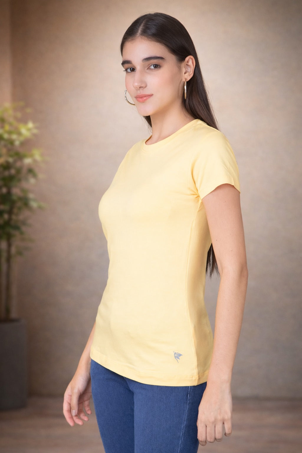 Comfort Lady Regular Fit Plain Half Sleeve T Shirt
