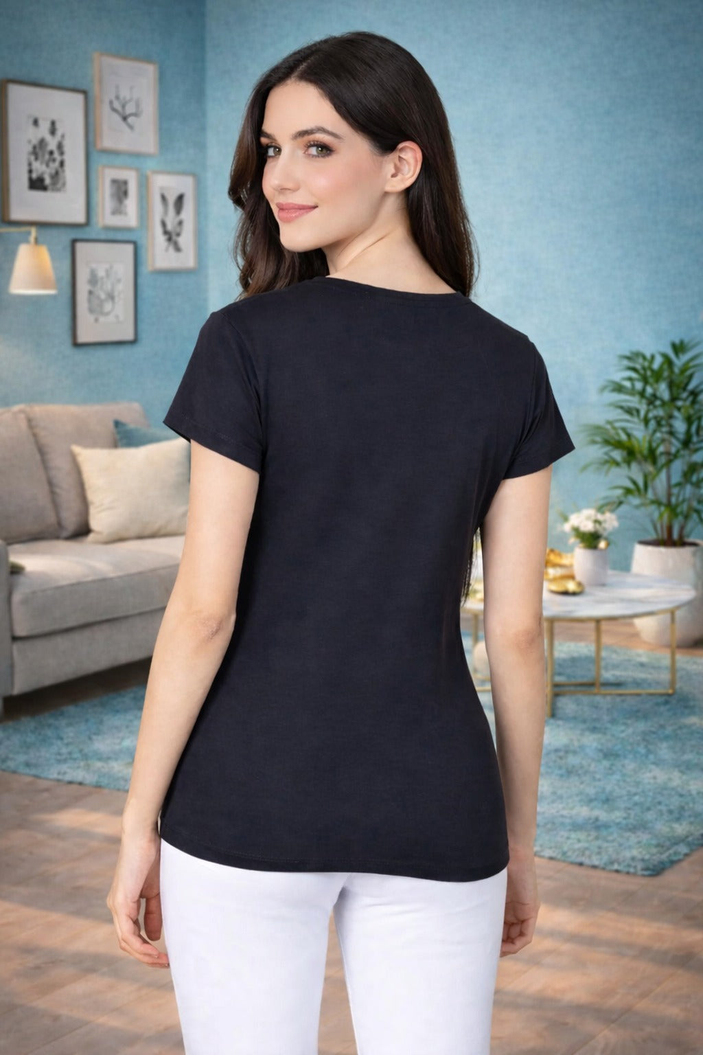 Comfort Lady Regular Fit Plain Half Sleeve T Shirt