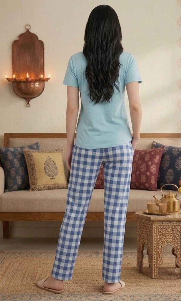 Loungewear Round Neck Printed T-Shirt with Pyjama