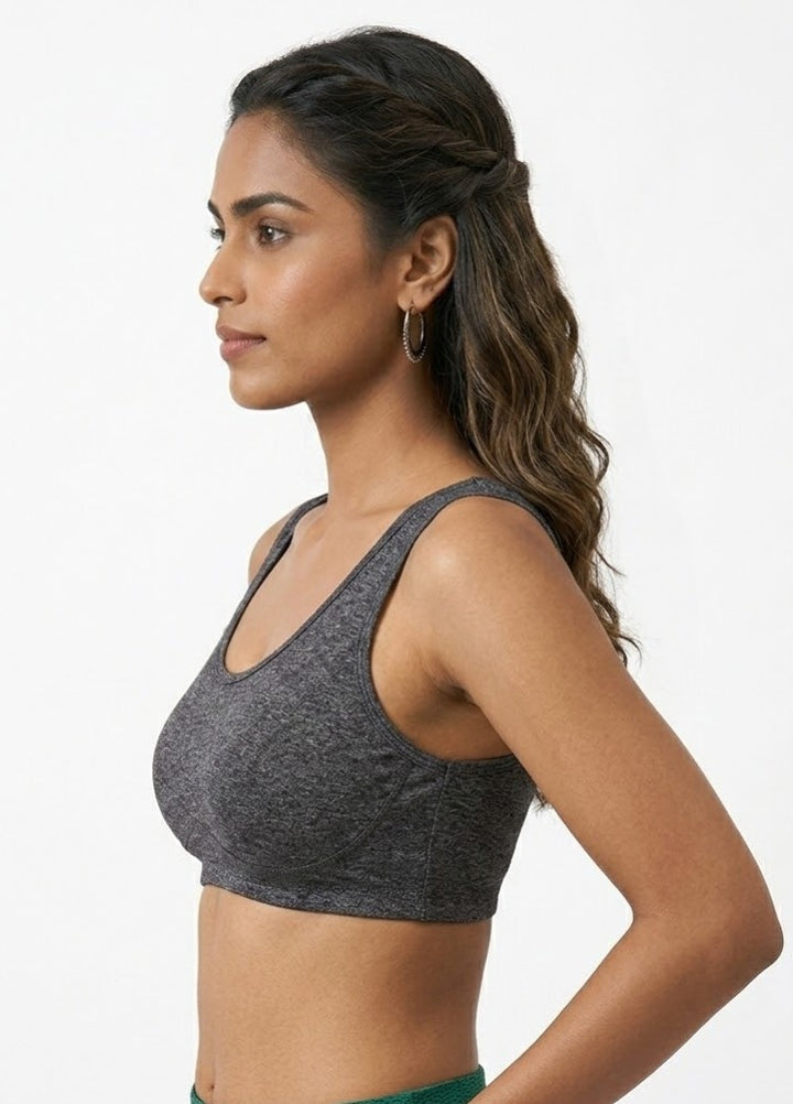 Comfort Lady Women’s Cotton Beginners Bra | Wire-Free, Label-Free, Daily Wear  - BLACK