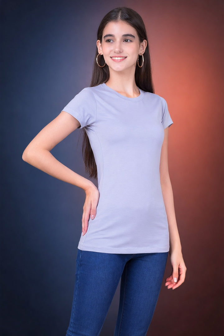 Comfort Lady Regular Fit Plain Half Sleeve T Shirt