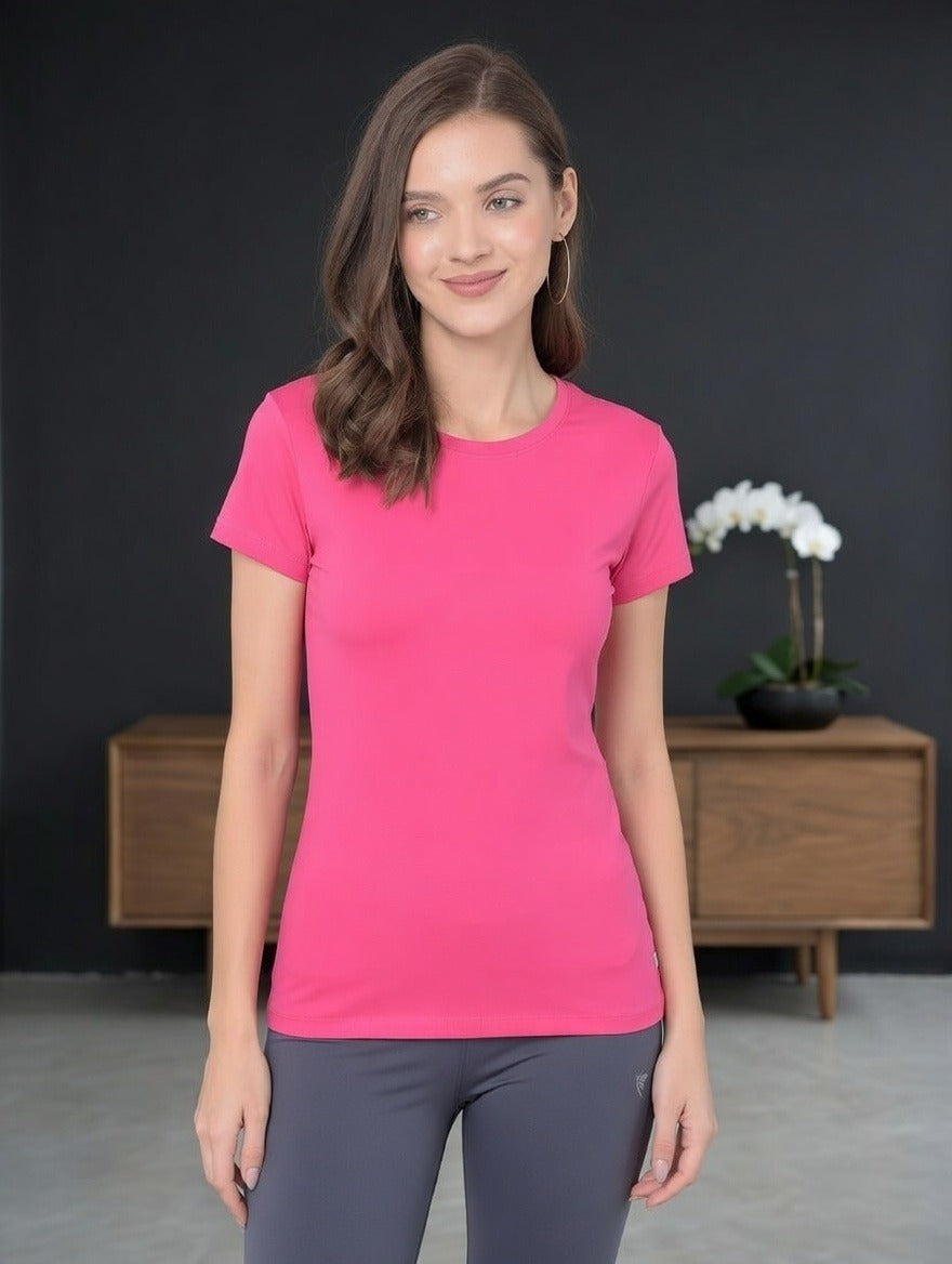 Comfort Lady Regular Fit Plain Half Sleeve T Shirt