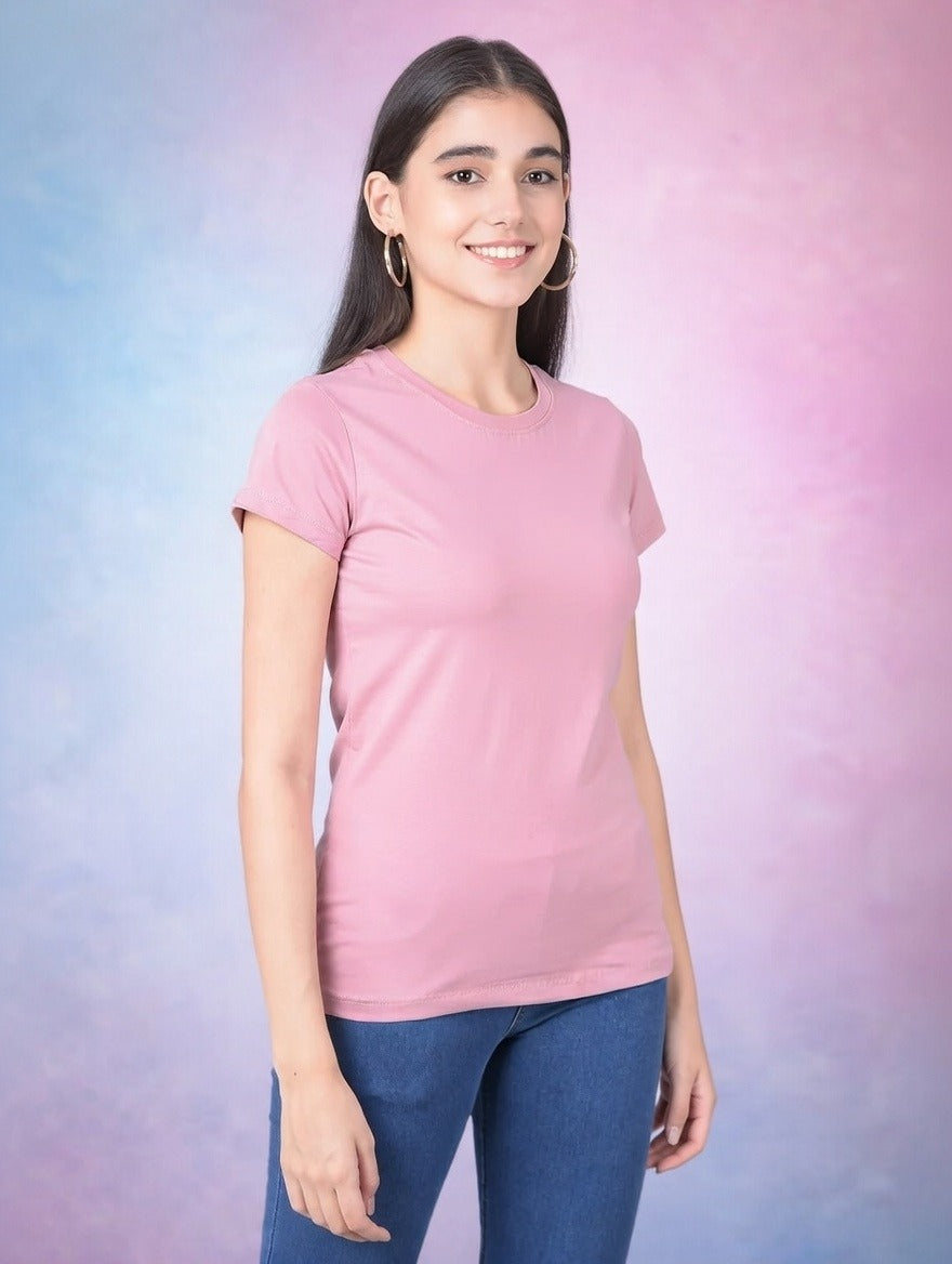 Comfort Lady Regular Fit Plain Half Sleeve T Shirt