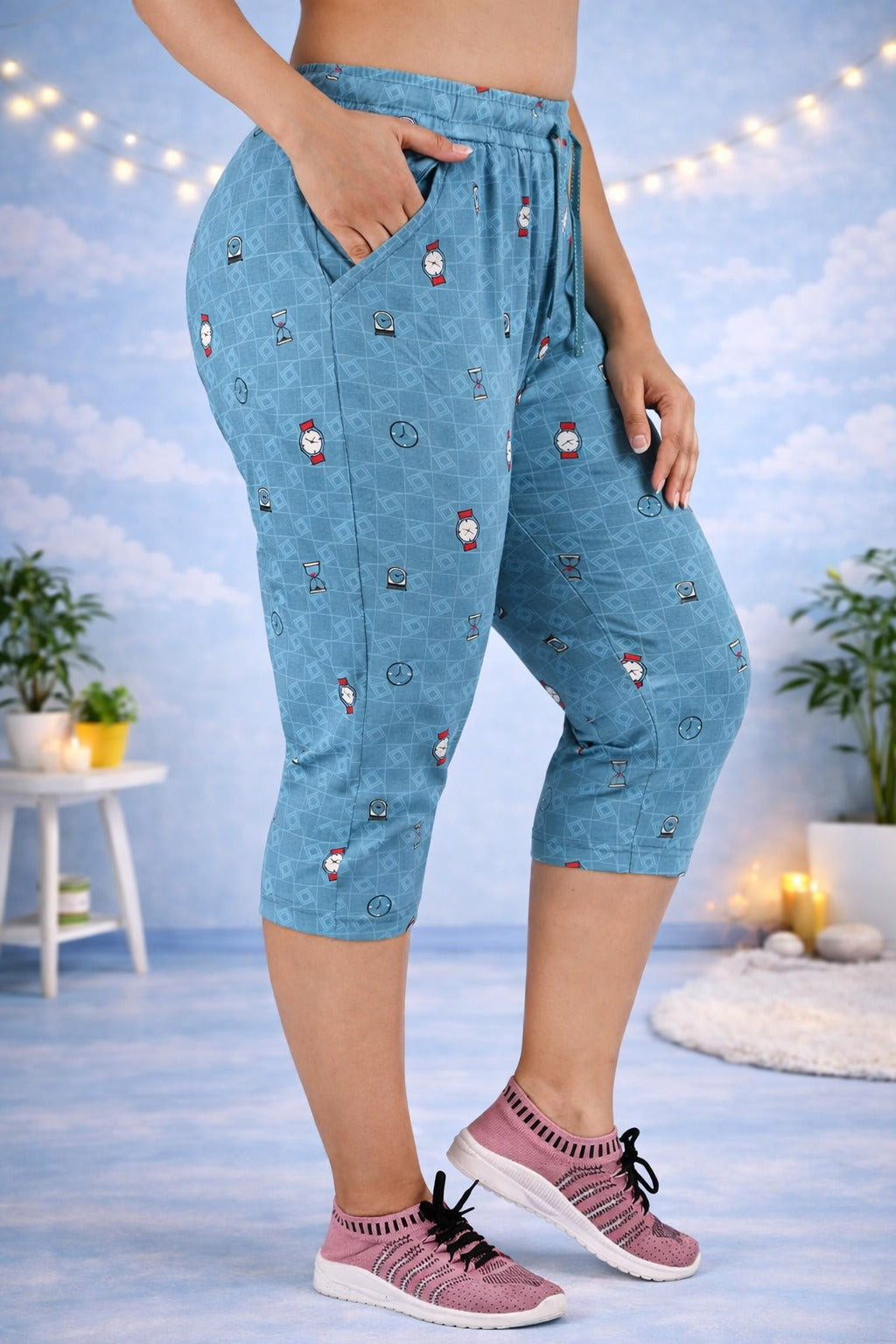 Comfort Lady Printed Relax Capri