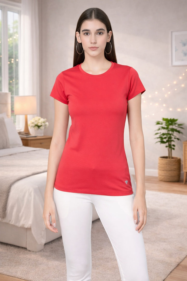 Comfort Lady Regular Fit Plain Half Sleeve T Shirt